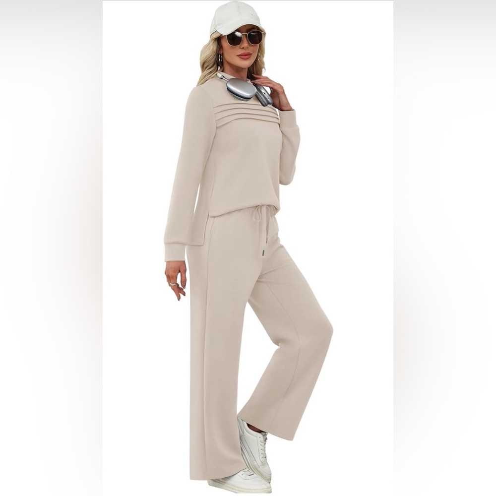 Beige Two-Piece Lounge Set